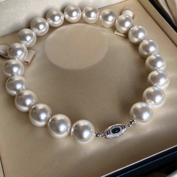 ✨ EXQUISITE BEAUTY! Super Large Australian White Pearl Choker - Picture 9 of 10